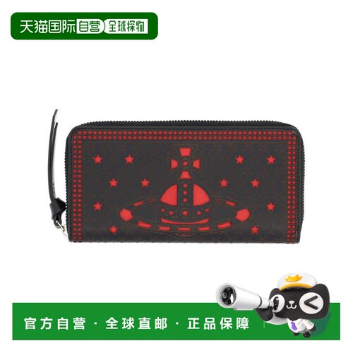 自营vivienne westwoodZip-Around Leather Emblem Wallet - blac