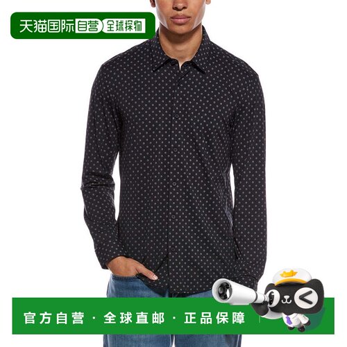 自营BOSS Hugo Boss Roan Kent图案衬衫-黑色 美国奥莱直发