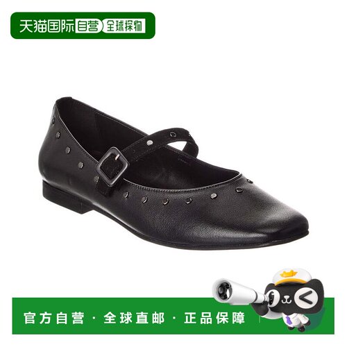 自营M by Bruno Magli Elissa Leather Flat - black 美国奥莱直