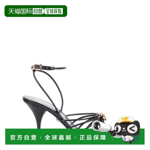 自营versaceOpera Bow Gold-Tone Emblem Sandals - grey 美国奥