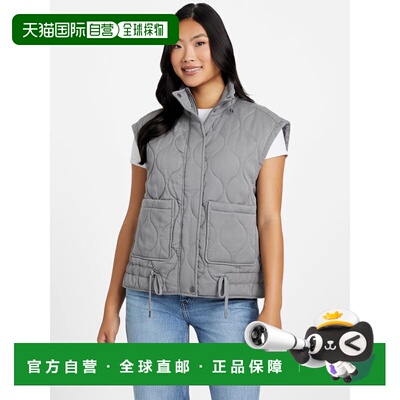 自营guessGlass Quilted Vest - grey washed 美国奥莱直发