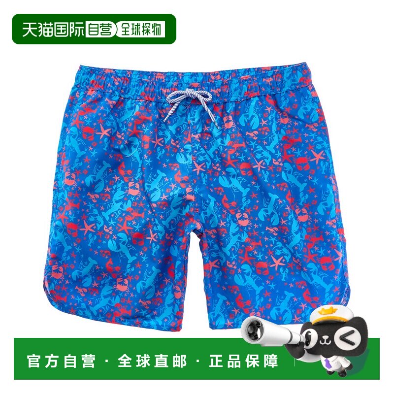 自营TailorByrd印花游泳短身-蓝色 美国奥莱直发短裤泳衣