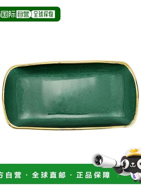 自营 vietri金属玻璃翡翠矩形托盘-绿色 美国奥莱直发
