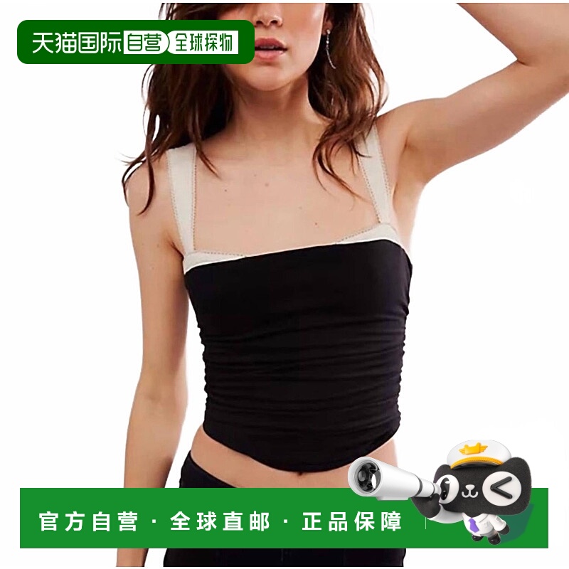 自营free people2 Tone Tank Top In Black Combo 美国奥莱直发