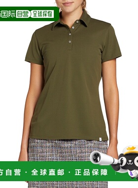 自营Walter Hagen女式Polo衫橄榄绿短袖Pique Golf DSG4-绿色 美