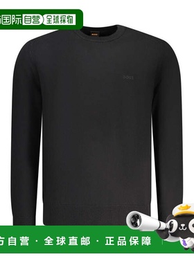 自营Hugo Boss Cotton Men's Men's Sweater - black 美国奥莱直