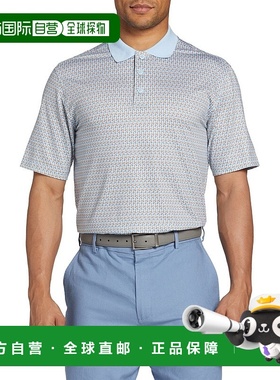 自营 Walter Hagen Clubhouse Polo男式蓝色弹力19洞高尔夫衬衫SR