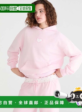 自营Aeropostale Cloud Soft Floral Heart Pullover Hoodie - pi