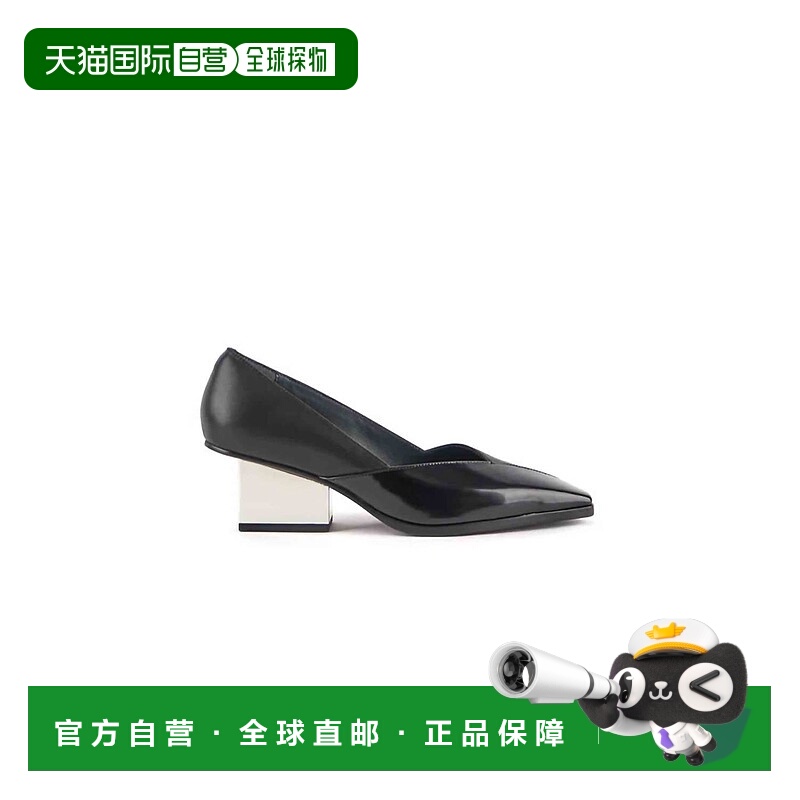 自营 united nude女式黑色Raila中跟 美国奥莱直发女鞋单鞋一脚蹬