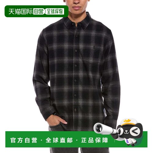 美国直邮自营weatherproof vintage防水复古磨绒法兰绒衬衫-黑色