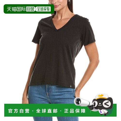 美国直邮自营rag & bone The SB v领t恤-黑色 美国奥莱直发