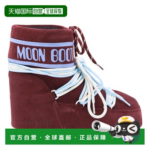 自营 潮奢 moon boot 月亮靴 女士 ICON 酒红色低帮靴子 80D14096