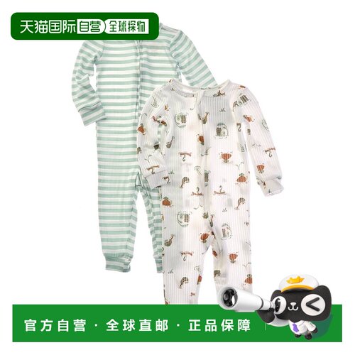 自营Only Boys 2pk Soft & Cozy Blanket Sleeper - white 美国奥
