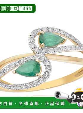 自营 diana m.14K黄金钻石和祖母绿戒指 - 黄色 美国奥莱直发