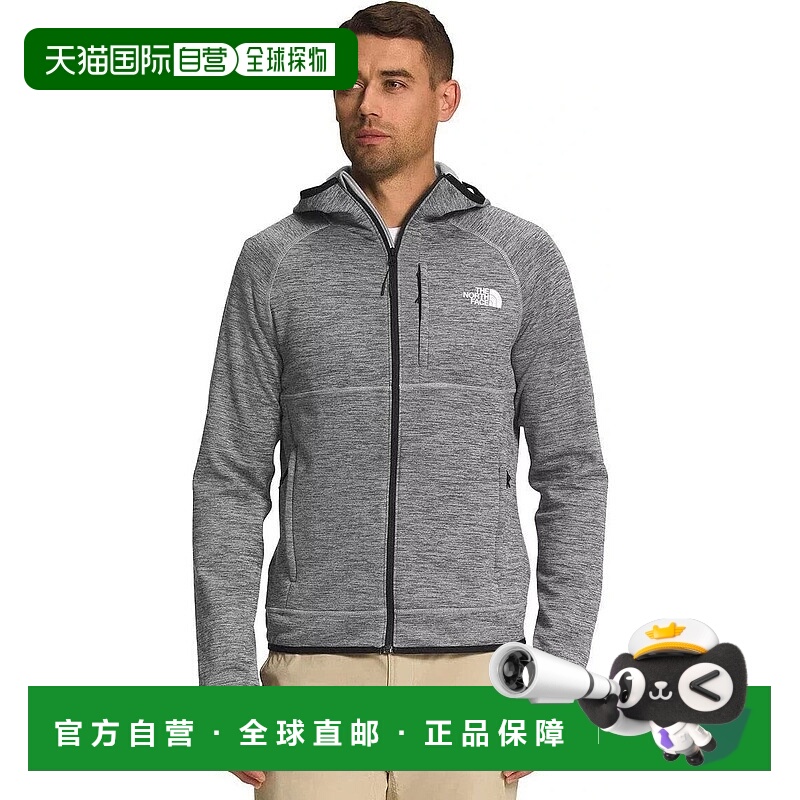 自营 The North Face Canyonlands男子灰色羊毛衬里全拉链连帽衫S