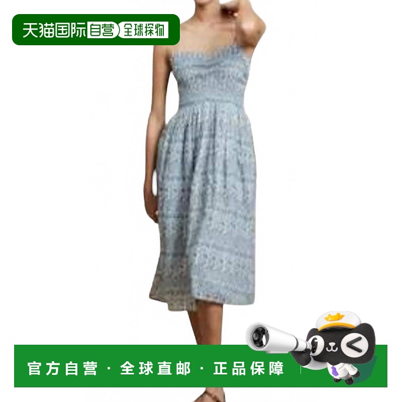 自营ro's gardenClaire Midi Dress In Blue Aix - blue aix 美国