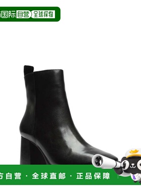 自营Schutz Dana Boots女式黑色皮革块鞋跟脚踝靴ZOGG335-黑色 美