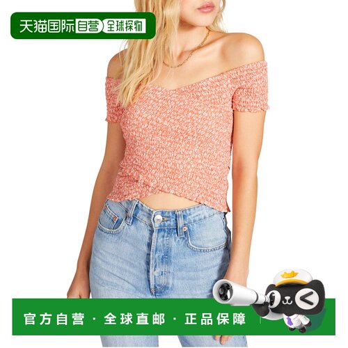 自营Women's Steve Madden Smocked Off-The-Shoulder Crop Top -