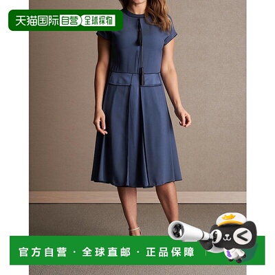 自营 piazza sempioneInvert Pleat 连衣裙 in Steel Blue钢蓝色