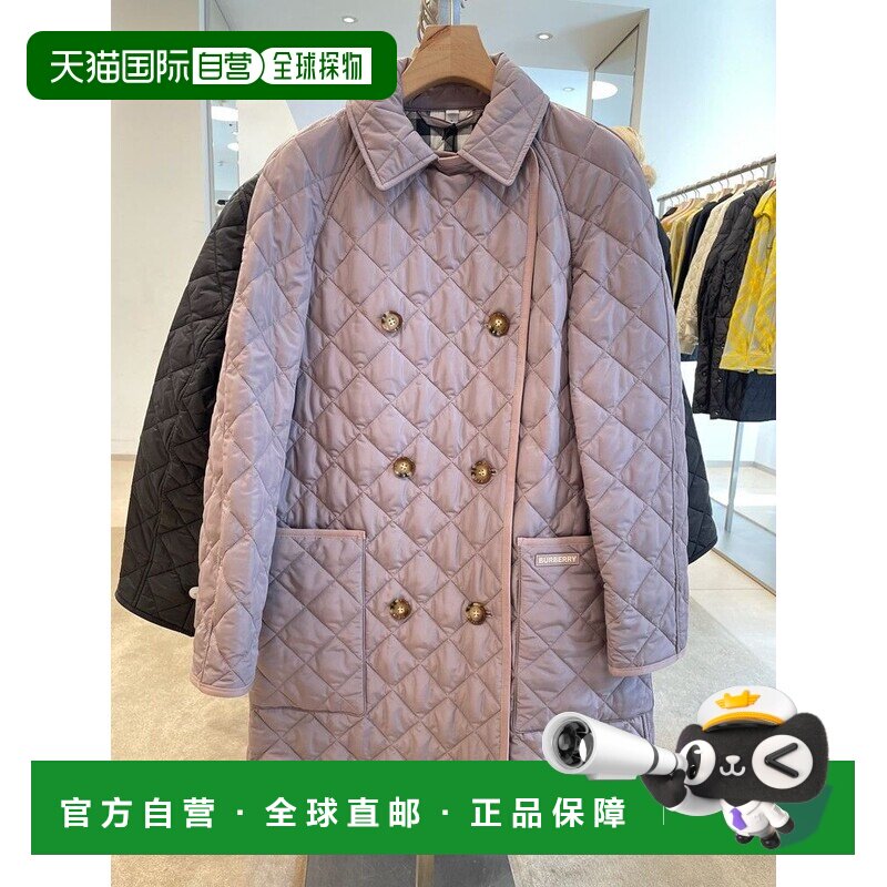 自营 Burberry博柏利女士绗缝长款夹克棉服外套
