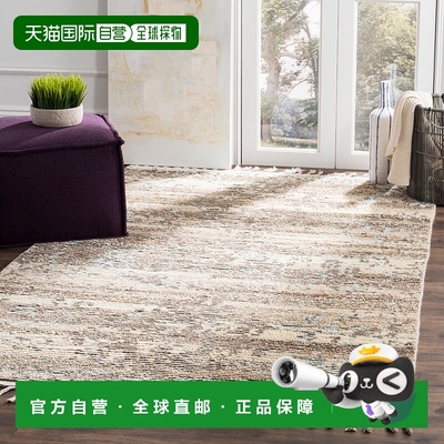 自营safaviehKenya Hand Made Area Rug, Beige / Silver Transit