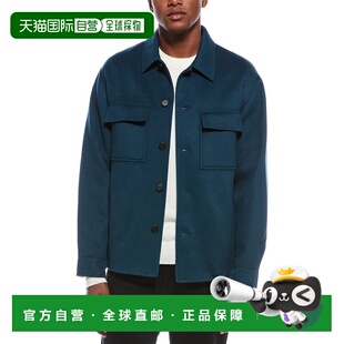 自营 theory理论羊毛和羊绒混纺外套-蓝色 美国奥莱直发大衣