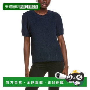 美国奥莱直发 蓝色 自营Vince Camuto羊毛弯曲圆领毛衣