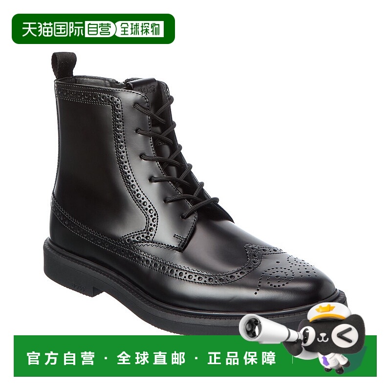 自营Hugo Boss Larry Monk Leather Boot - black 美国奥莱直发