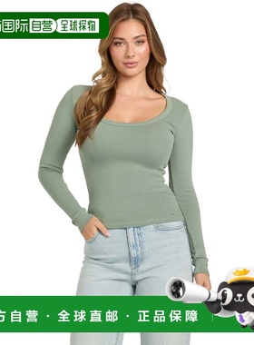 自营guessTylie Long-Sleeve Top - fade to jade 美国奥莱直发