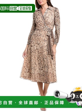 自营Laundry by Shelli Segal Reversible Wrap Dress - brown 美