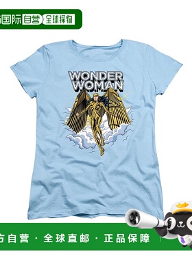 自营 gildan神奇女侠 84 光辉奇迹短袖女式 T 恤/T 恤 - 浅蓝色
