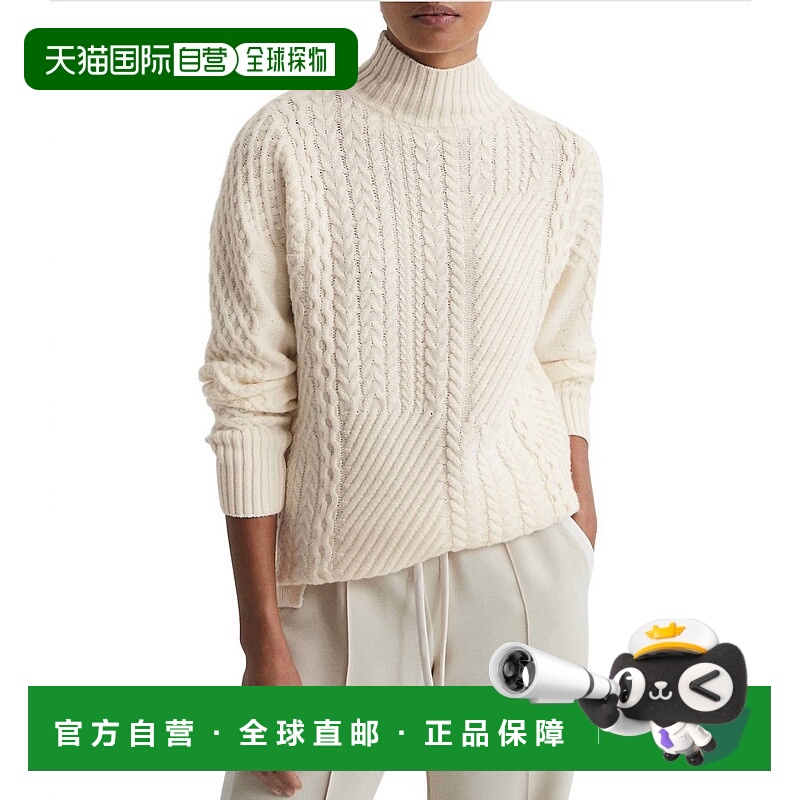 自营reissMartha Roll Neck Cable Knit Sweater In Cream - crea