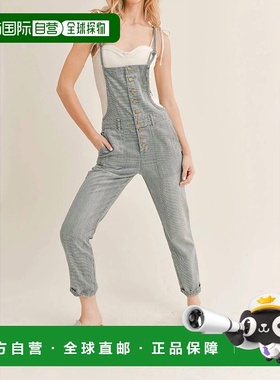 自营 sage the label炭灰色条纹牛仔工装裤 - 炭灰色 美国奥莱直