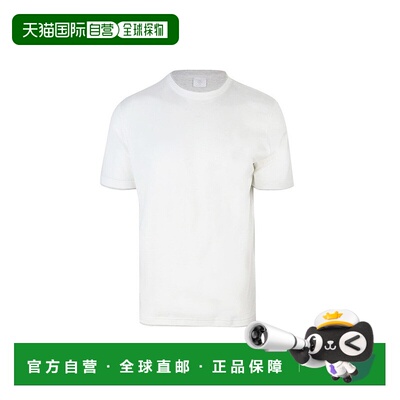 自营eleventyWhite Crewneck T-Shirt - white 美国奥莱直发