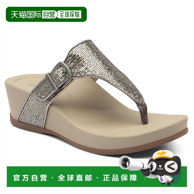 自营aetrexWomen's Kate Sandal In Silver 美国奥莱直发