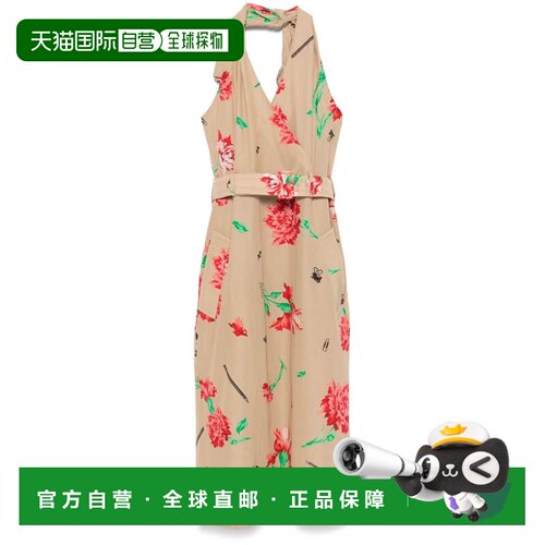 自营moschinoFloral Midi Dress - neutrals 美国奥莱直发