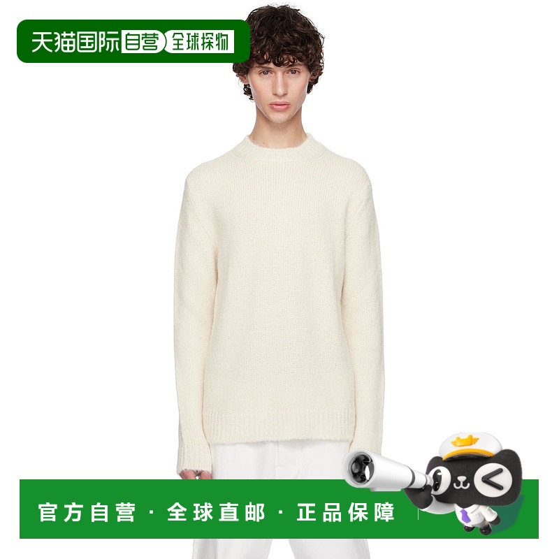 1h可退 香港直邮潮奢 Jil Sander 吉尔 桑达 男士 灰白色圆领毛衣