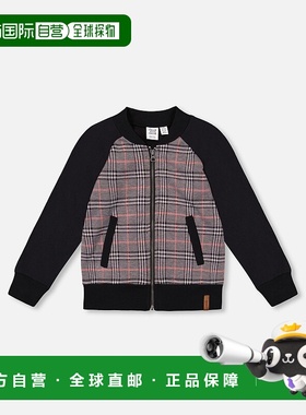 自营deux par deuxBi-Material Zip Front Jacket Gray and Black