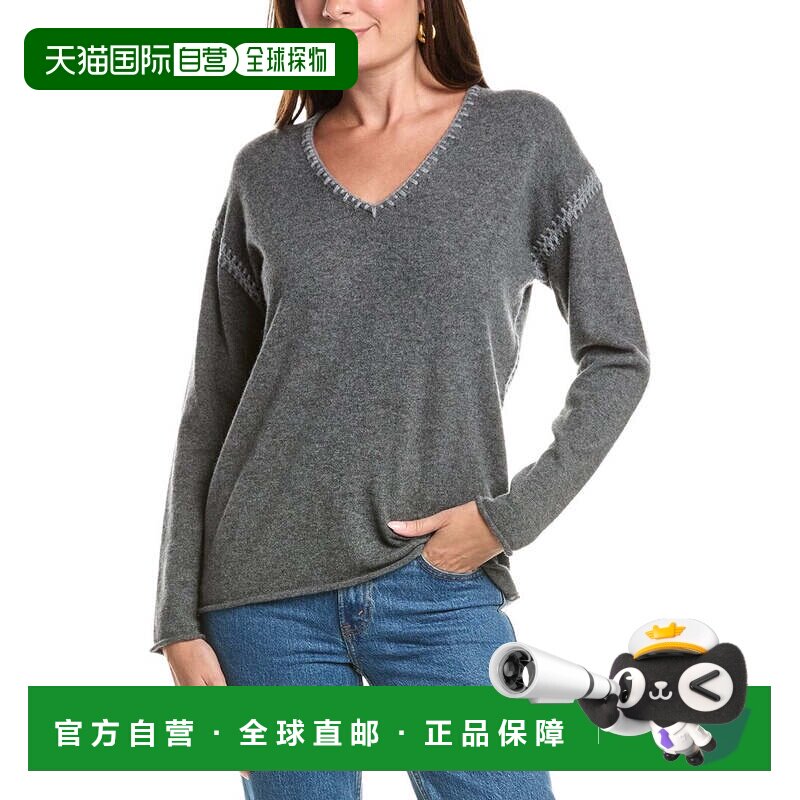 自营johnny wasJohnny were Whipstitch v领羊绒套头衫-灰色 美国