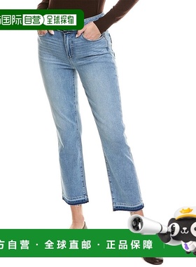 自营PAIGE Cindy Carmina Distressed Straight Leg Jean - blue