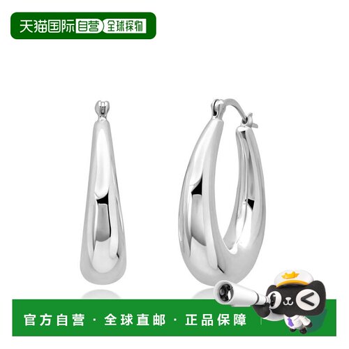 自营max + stone925 纯银圈形耳环 - 银白色 美国奥莱直发