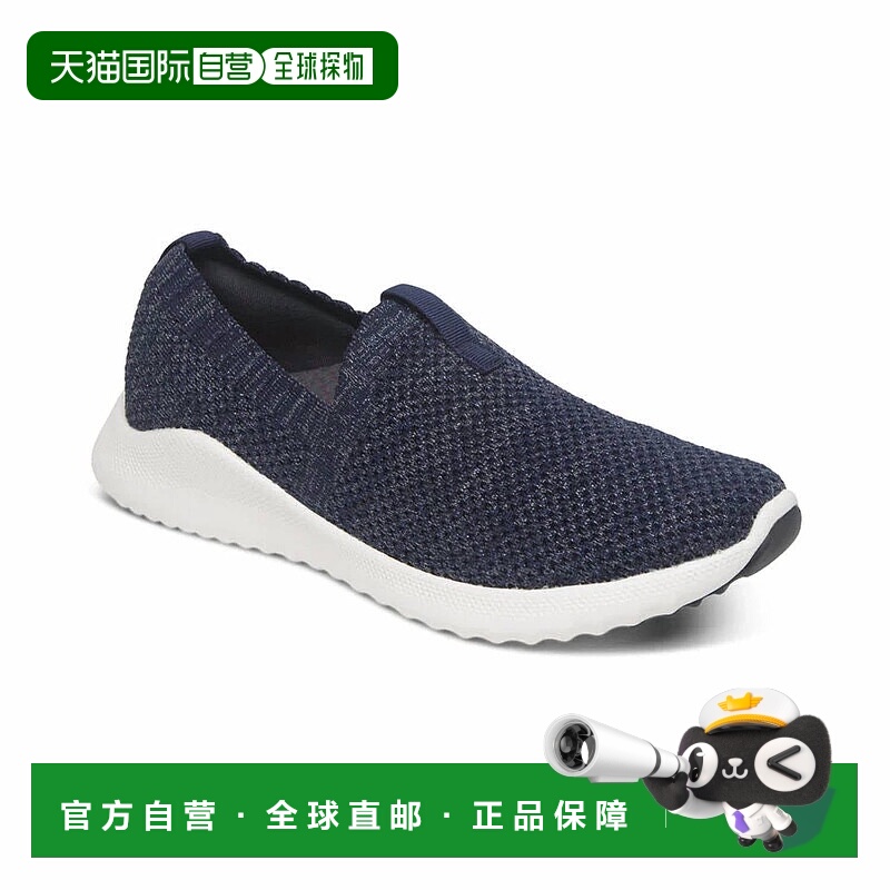自营aetrex女式Angie滑穿舒适运动鞋，海军蓝 美国奥莱直发