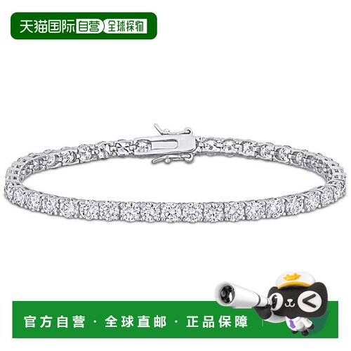 自营Mimi & Max 9 1/2 克拉 DEW 制作的 925 银莫桑石网球手链 -