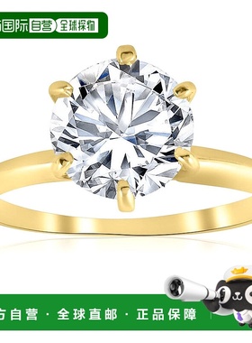 自营 pompeii3经认证的 3.07 克拉钻石 H/VVS2 单石黄金订婚戒指
