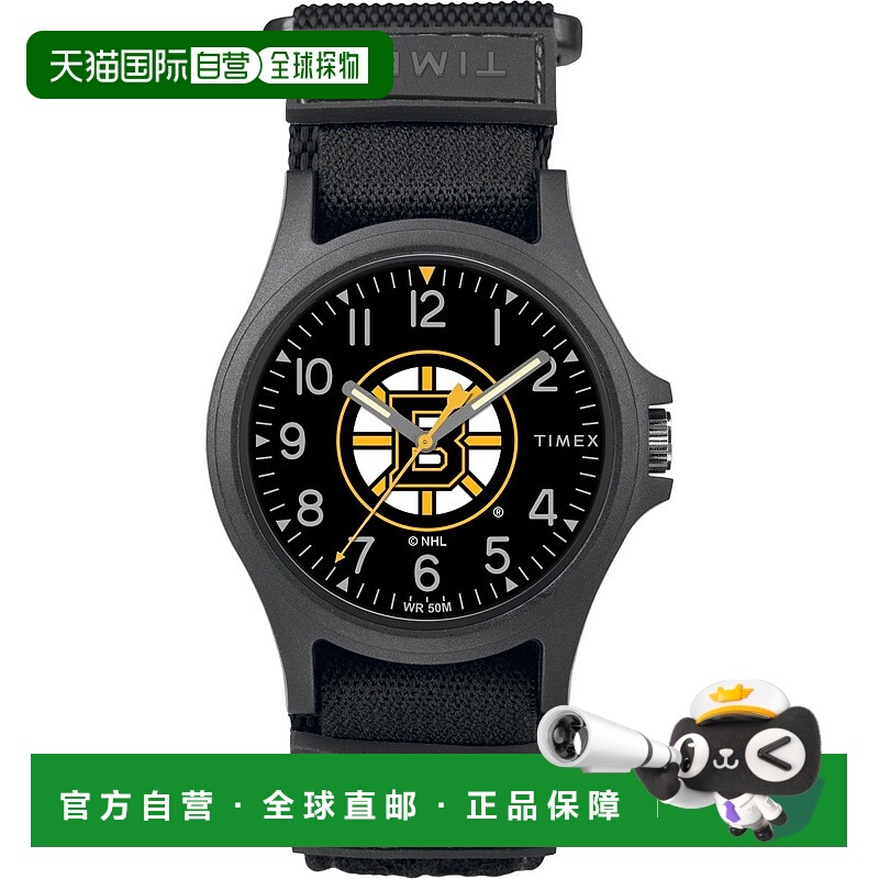 自营 Timex致敬NHL波士顿熊基地风格男士手表-黑色 美国奥莱直发