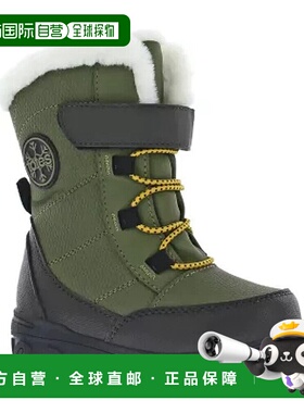 自营totesLil Gordon儿童绿色黑色隔热圆头冬季靴子ZPO2458-绿色