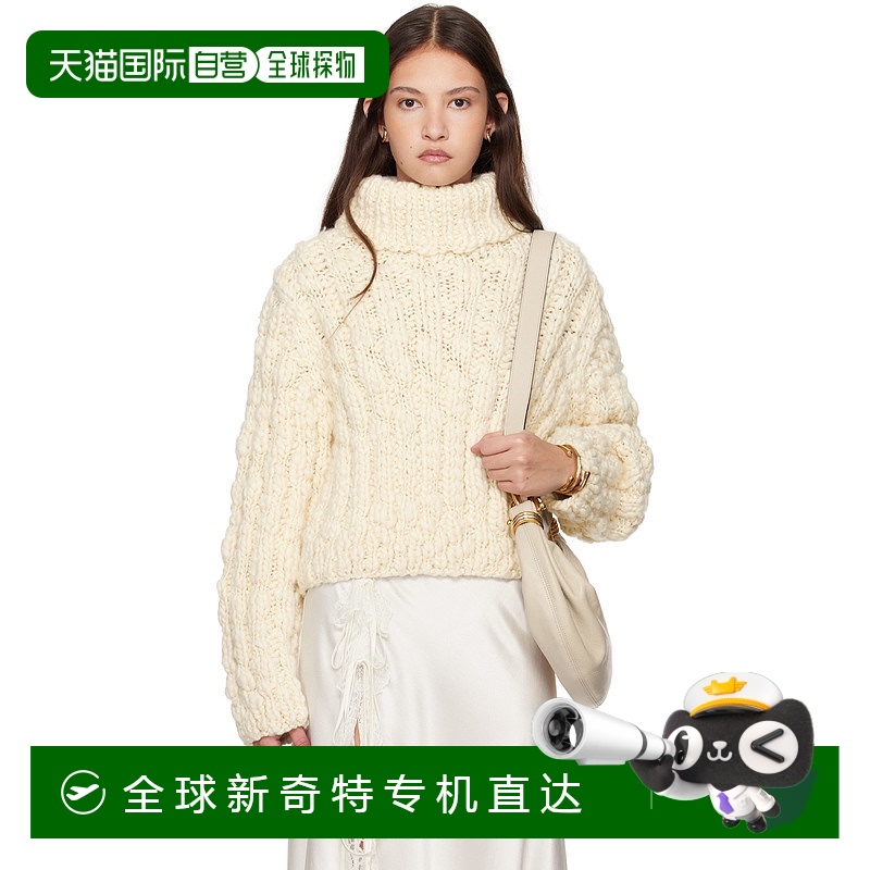 香港直邮潮奢 Chloe 蔻依 女士 灰白色高领毛衣 CH24WMP37针织