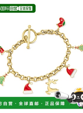 自营Ross-Simons Multi-Gemstone Christmas Charm Toggle Bracel