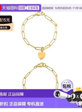 自营 Adornia Heart Paper Clip Chain Set gold yellow 美国奥莱