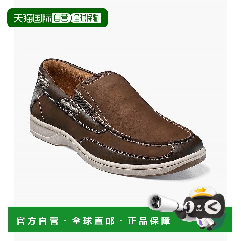 自营 florsheim男士 Lakeside Moc 尖头一脚蹬鞋 - 中等宽度（棕